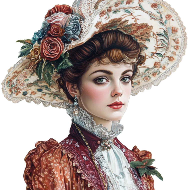 Victorian Woman Painting Vinyl Car Decal Sticker – Waterproof & UV-Resistant 8"