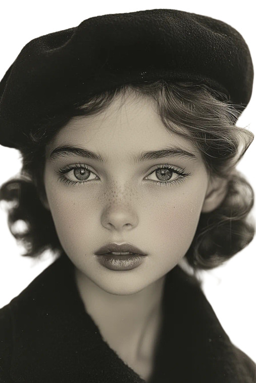 Vintage Girl Beret Vinyl Car Decal Sticker – Waterproof & UV-Resistant 8"