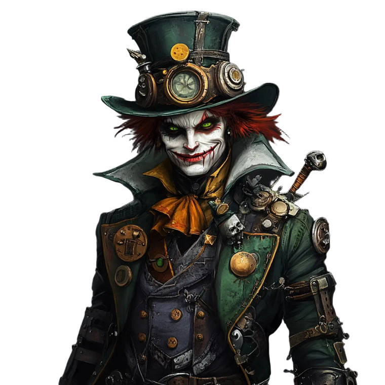Steampunk Mad Hatter V2 Vinyl Car Decal Sticker – Waterproof & UV-Resistant 8"