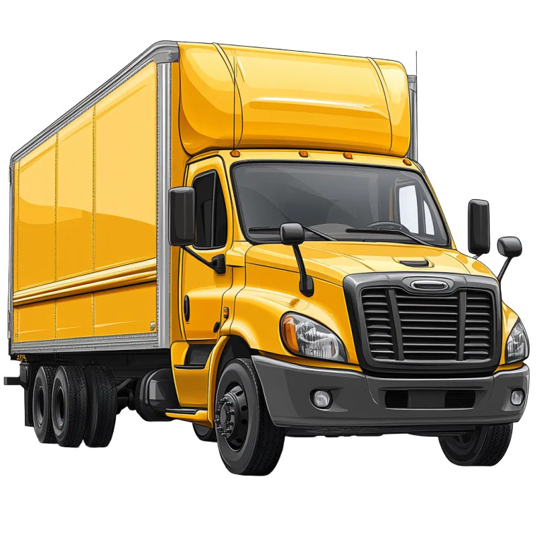 Cartoon Delivery Truck V3 Vinyl Car Decal Sticker – Waterproof & UV-Resistant 8"