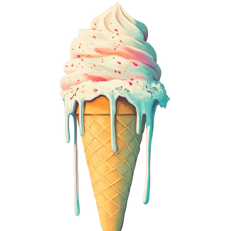 Icecream Social Art Vinyl Car Decal Sticker – Waterproof & UV-Resistant 8"