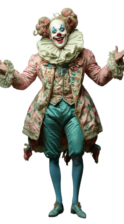 Rococo Jester Portrait Vinyl Car Decal Sticker – Waterproof & UV-Resistant 8"