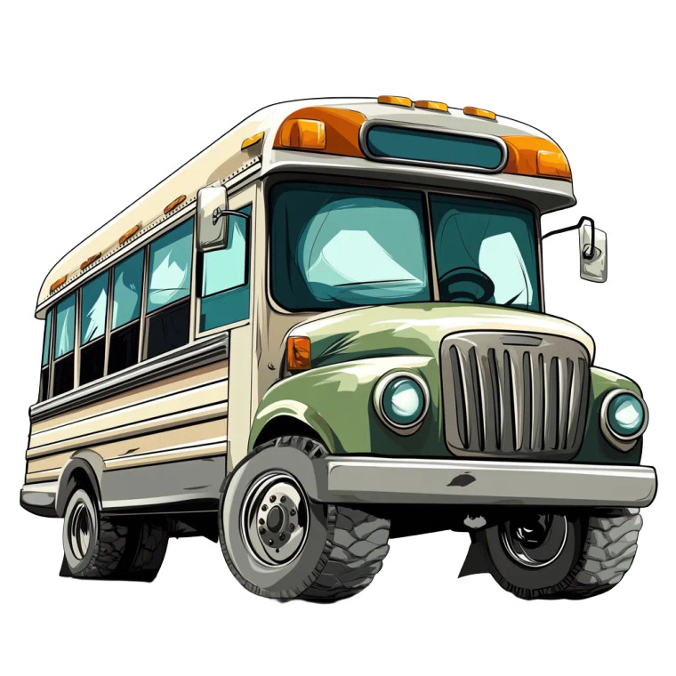 Cartoon Struggle Bus Vinyl Car Decal Sticker – Waterproof & UV-Resistant 8"