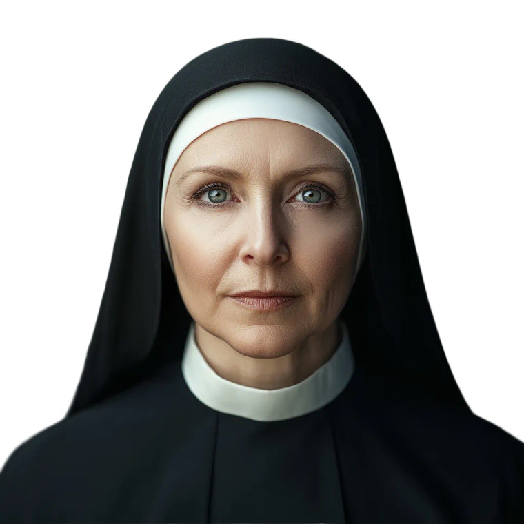 Confident American Nun Vinyl Car Decal Sticker – Waterproof & UV-Resistant 8"