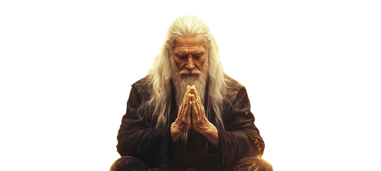 Meditating Ancient Sage V2 Vinyl Car Decal Sticker – Waterproof & UV-Resistant 8"