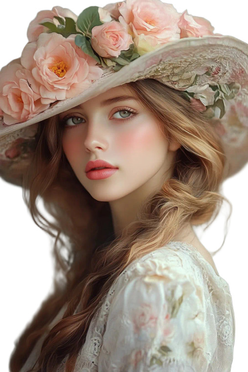 Elegant Floral Hat Vinyl Car Decal Sticker – Waterproof & UV-Resistant 8"