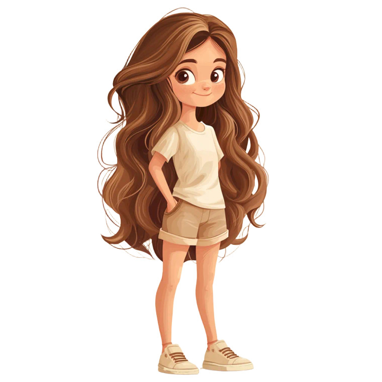 Smiling Cartoon Girl V2 Vinyl Car Decal Sticker – Waterproof & UV-Resistant 8"