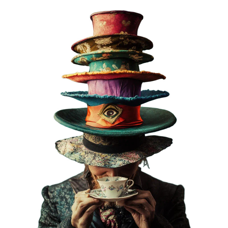 Mad Hatter Dreaming Vinyl Car Decal Sticker – Waterproof & UV-Resistant 8"