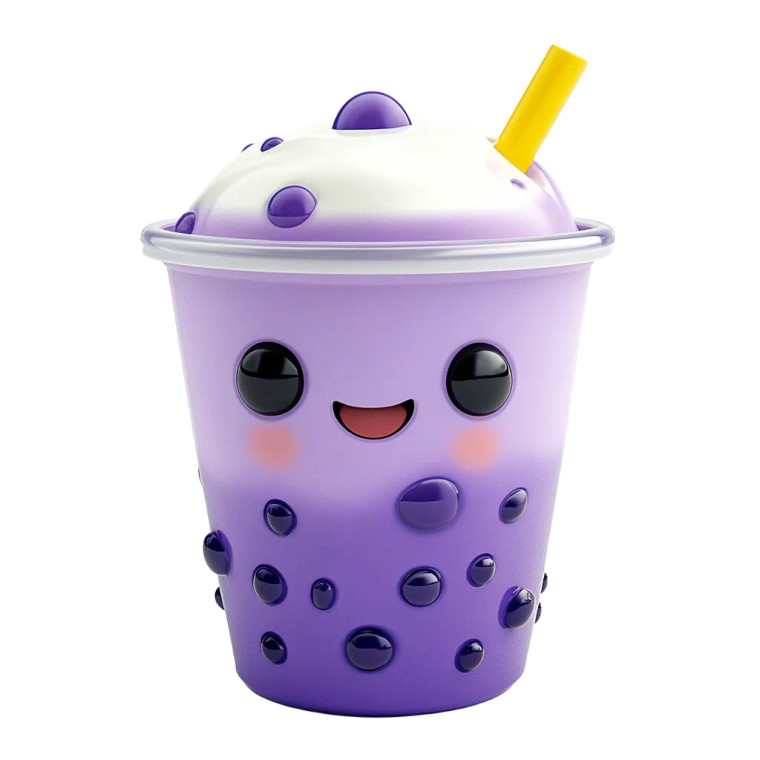 Purple Bubble Tea Vinyl Car Decal Sticker – Waterproof & UV-Resistant 8"