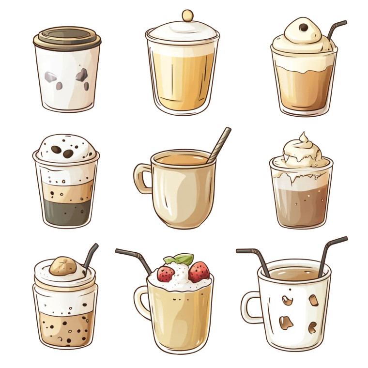 Cartoon Milk Tea V3 Vinyl Car Decal Sticker – Waterproof & UV-Resistant 8"