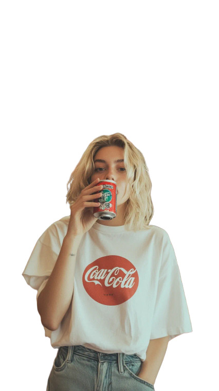 Blonde Woman Drinking Coke Vinyl Car Decal Sticker – Waterproof & UV-Resistant 8"