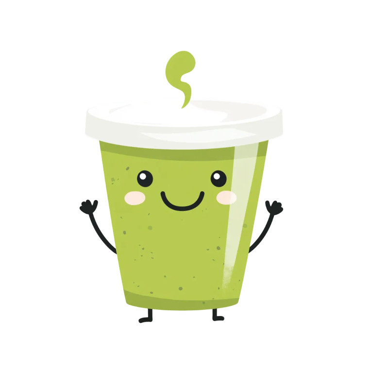 Matcha Tea Character Vinyl Car Decal Sticker – Waterproof & UV-Resistant 8"