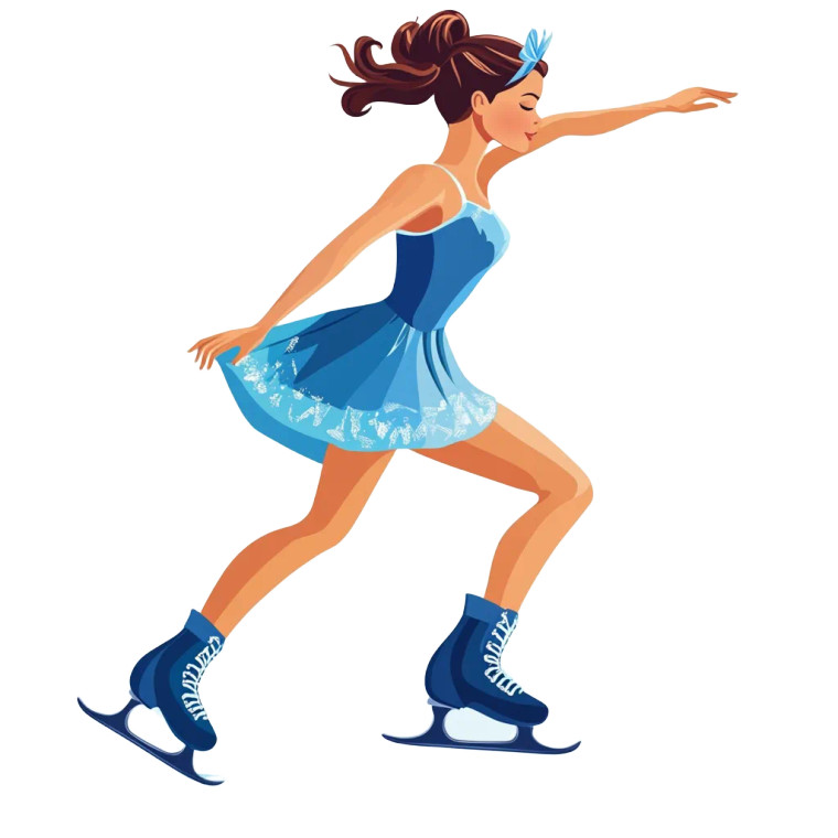 Ice Skater Cartoon Vinyl Car Decal Sticker – Waterproof & UV-Resistant 8"