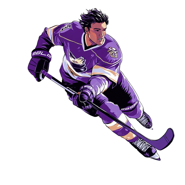Futuristic Hockey Player Vinyl Car Decal Sticker – Waterproof & UV-Resistant 8"