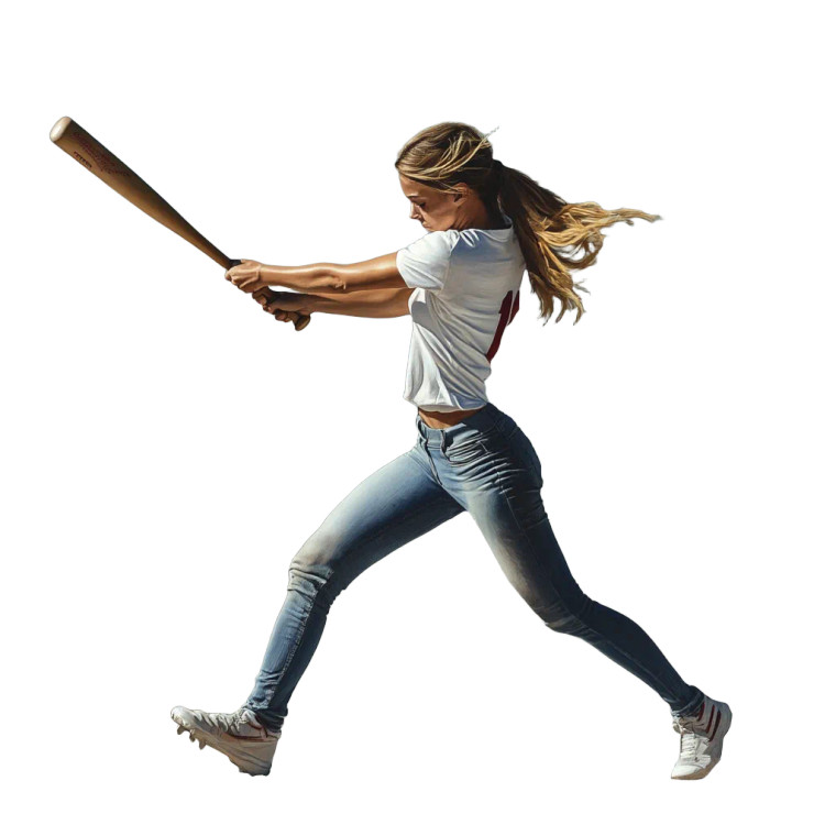 Woman Hitting Baseball Vinyl Car Decal Sticker – Waterproof & UV-Resistant 8"