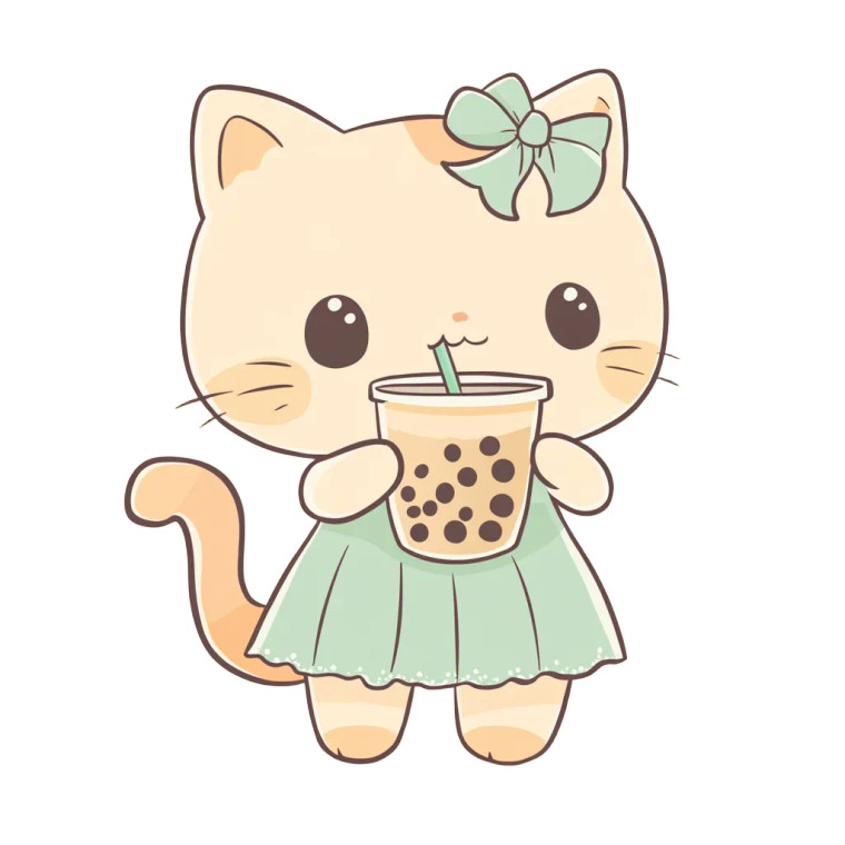 Sumikko Kitten Sips V2 Vinyl Car Decal Sticker – Waterproof & UV-Resistant 8"