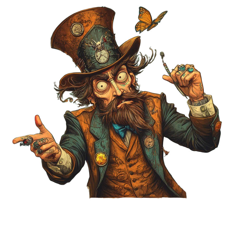 Mad Hatter Quiz Vinyl Car Decal Sticker – Waterproof & UV-Resistant 8"