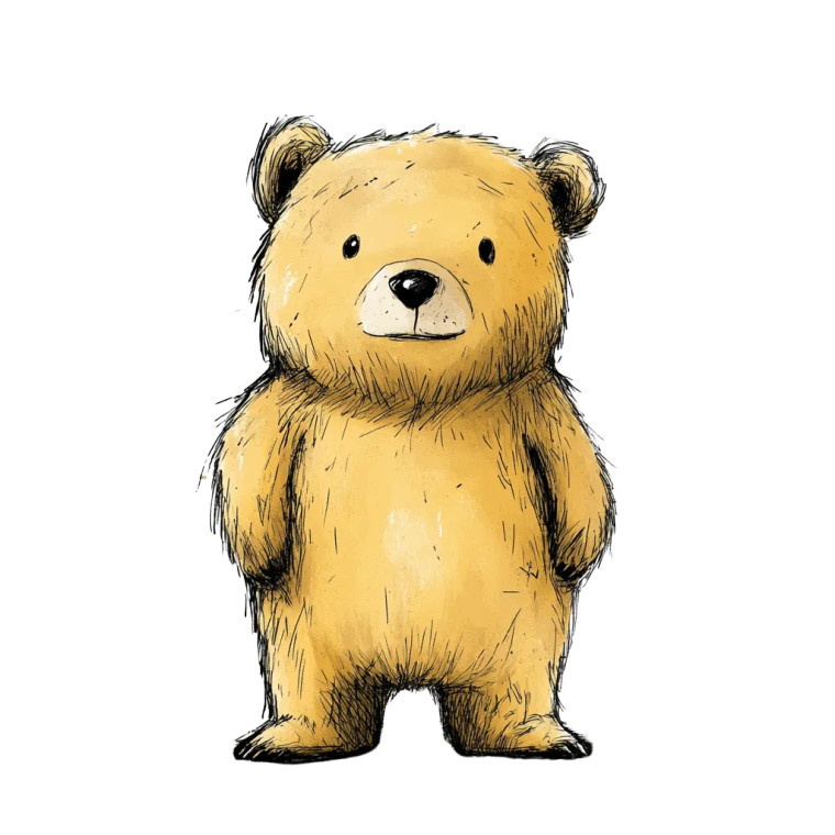 Fluffy Child Bear Vinyl Car Decal Sticker – Waterproof & UV-Resistant 8"