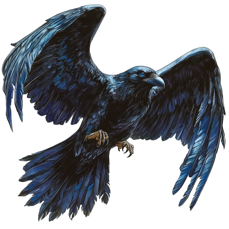 Feathered Raven Portrait Vinyl Car Decal Sticker – Waterproof & UV-Resistant 8"