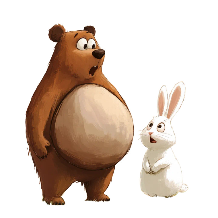 Pregnant Bear & Bunny Vinyl Car Decal Sticker – Waterproof & UV-Resistant 8"