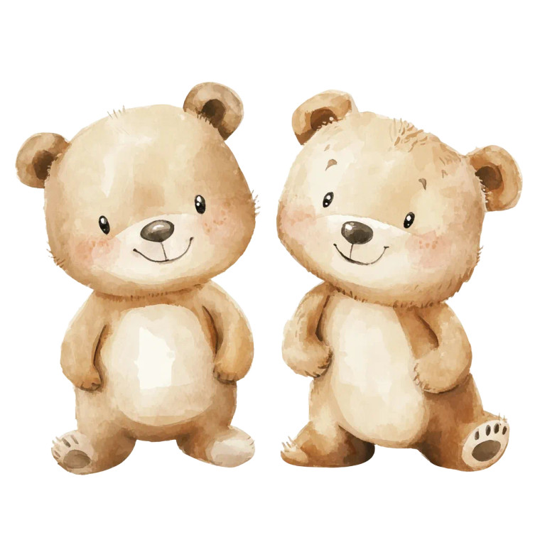 Baby Bears Illustration Vinyl Car Decal Sticker – Waterproof & UV-Resistant 8"