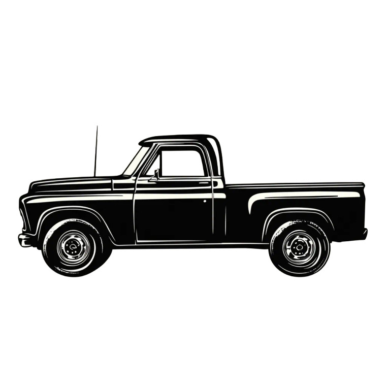 Pickup Truck Logo Vinyl Car Decal Sticker – Waterproof & UV-Resistant 8"