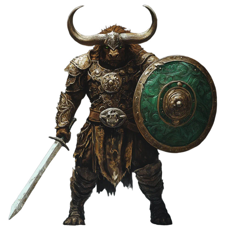 Minotaur Knight Cleric Vinyl Car Decal Sticker – Waterproof & UV-Resistant 8"