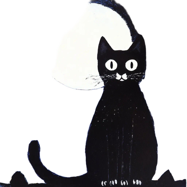 Black White Cat Vinyl Car Decal Sticker – Waterproof & UV-Resistant 8"