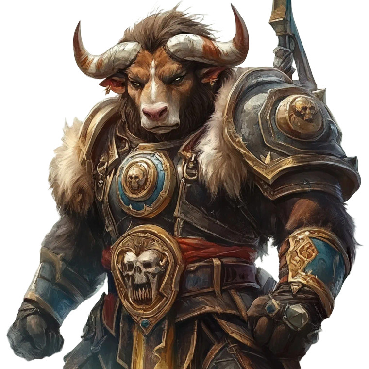 Tauren Paladin Vinyl Car Decal Sticker – Waterproof & UV-Resistant 8"