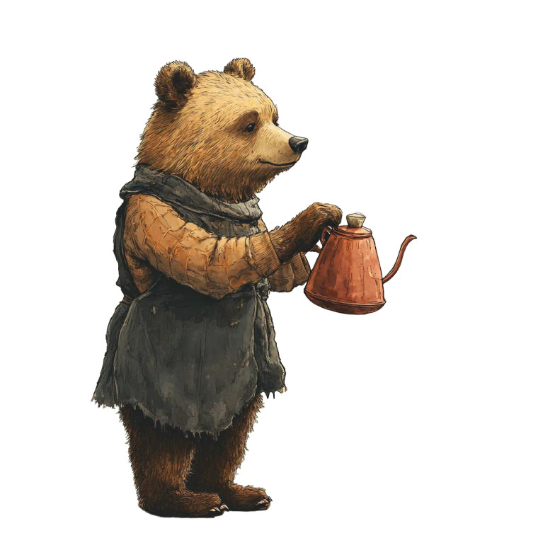 Bear Brewing Coffee Vinyl Car Decal Sticker – Waterproof & UV-Resistant 8"