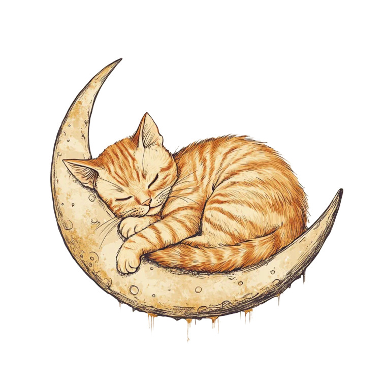 Cosmic Cat Moon V2 Vinyl Car Decal Sticker – Waterproof & UV-Resistant 8"