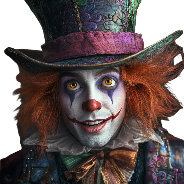 Modern Mad Hatter Vinyl Car Decal Sticker – Waterproof & UV-Resistant 8"
