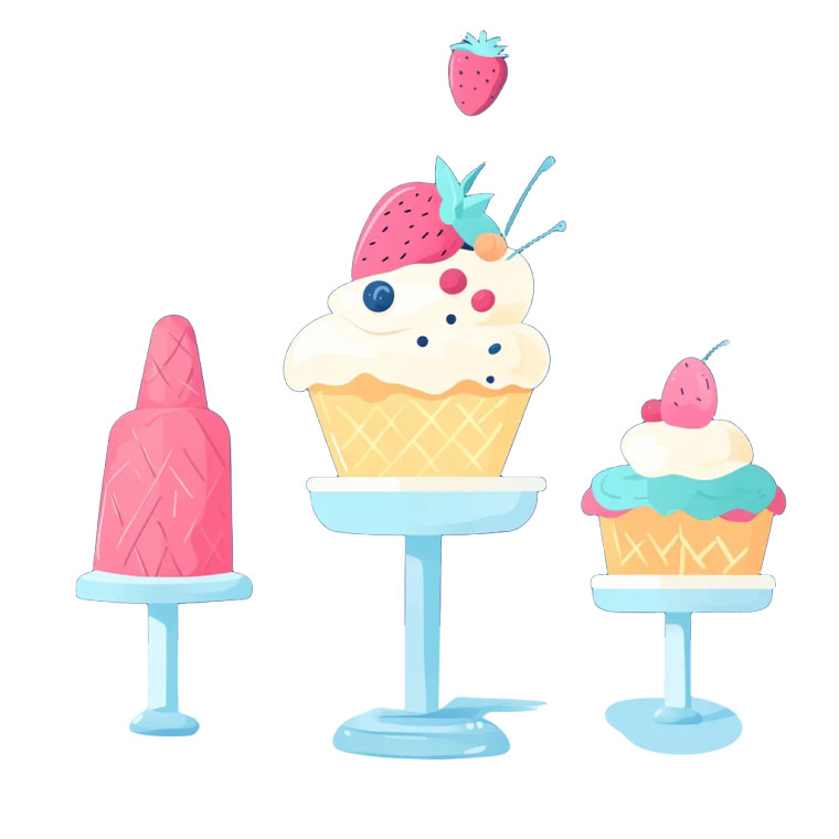 Cold Dessert Illustration Vinyl Car Decal Sticker – Waterproof & UV-Resistant 8"