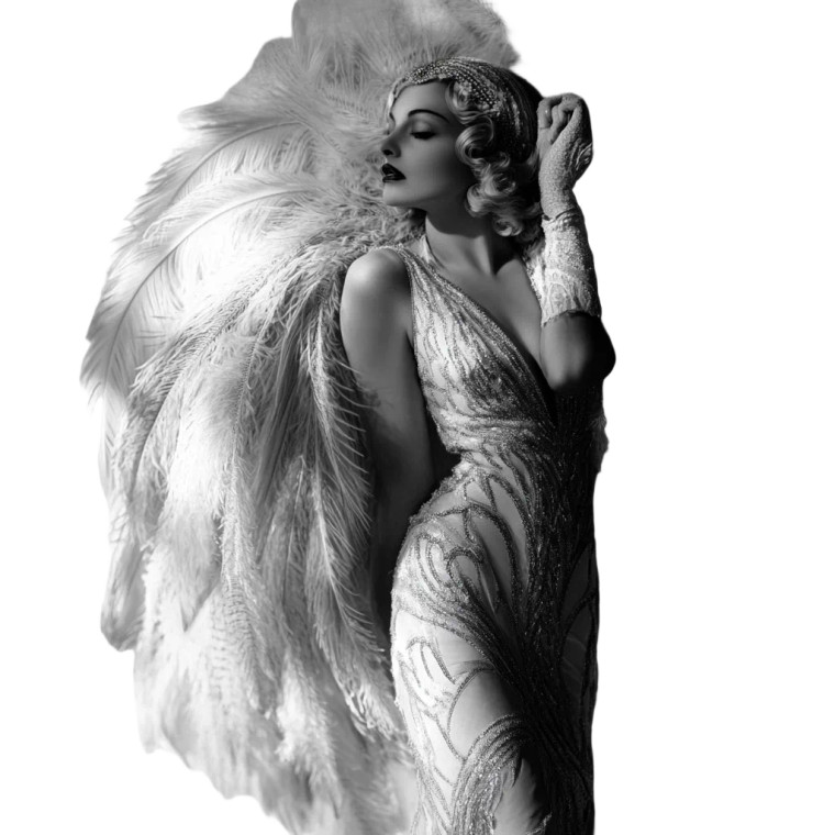 Feathered Gown Star Vinyl Car Decal Sticker – Waterproof & UV-Resistant 8"