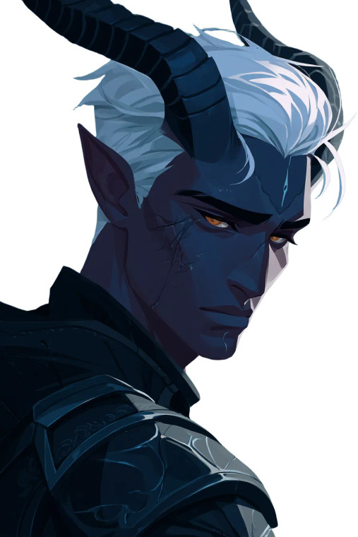 Fantasy Tiefling Male V3 Vinyl Car Decal Sticker – Waterproof & UV-Resistant 8"