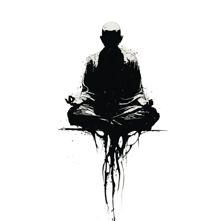 Gothic Meditating Man V2 Vinyl Car Decal Sticker – Waterproof & UV-Resistant 8"