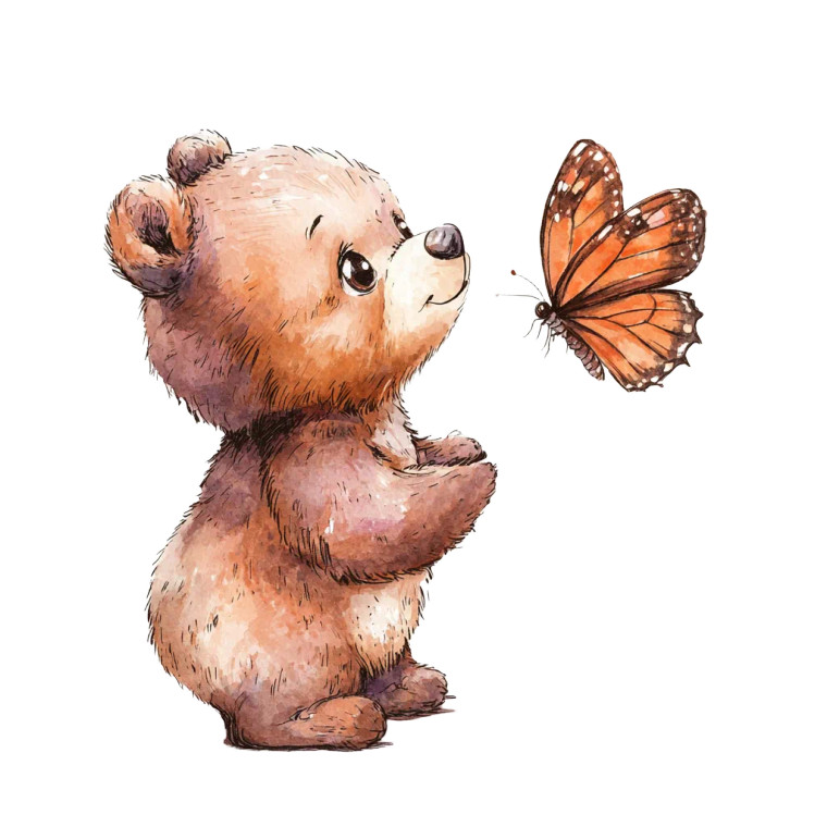 Watercolor Baby Bear Vinyl Car Decal Sticker – Waterproof & UV-Resistant 8"