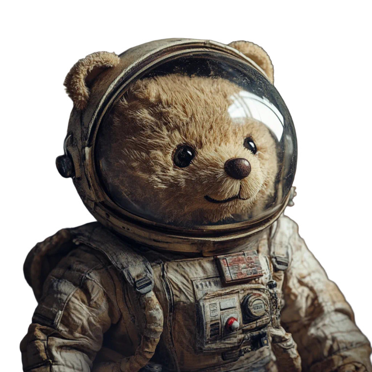 Teddy Astronaut Vinyl Car Decal Sticker – Waterproof & UV-Resistant 8"