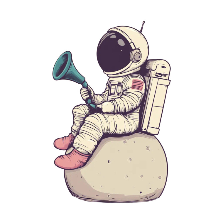 Astronaut On Whistle Vinyl Car Decal Sticker – Waterproof & UV-Resistant 8"