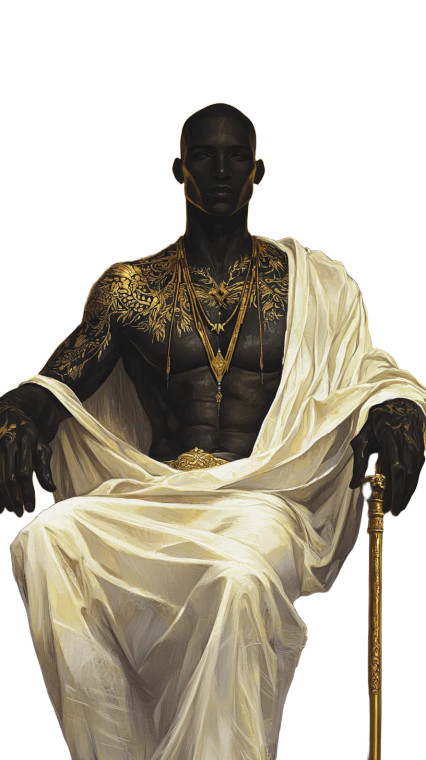 Golden Ornamented Figure Vinyl Car Decal Sticker – Waterproof & UV-Resistant 8"