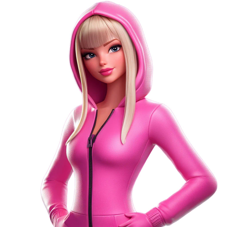 Pink Tracksuit Barbie Vinyl Car Decal Sticker – Waterproof & UV-Resistant 8"