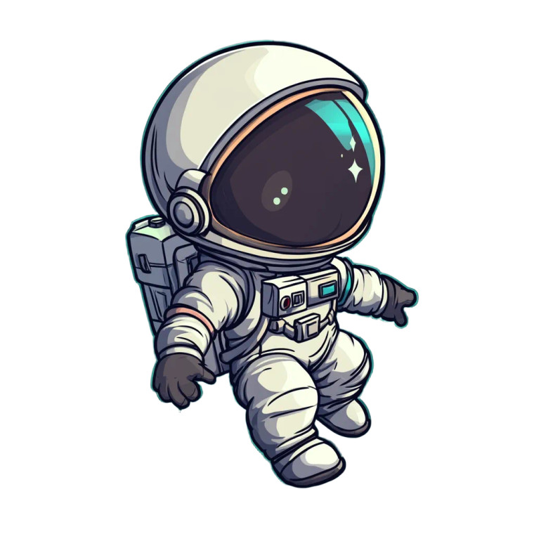 Cartoon Astronaut V5 Vinyl Car Decal Sticker – Waterproof & UV-Resistant 8"