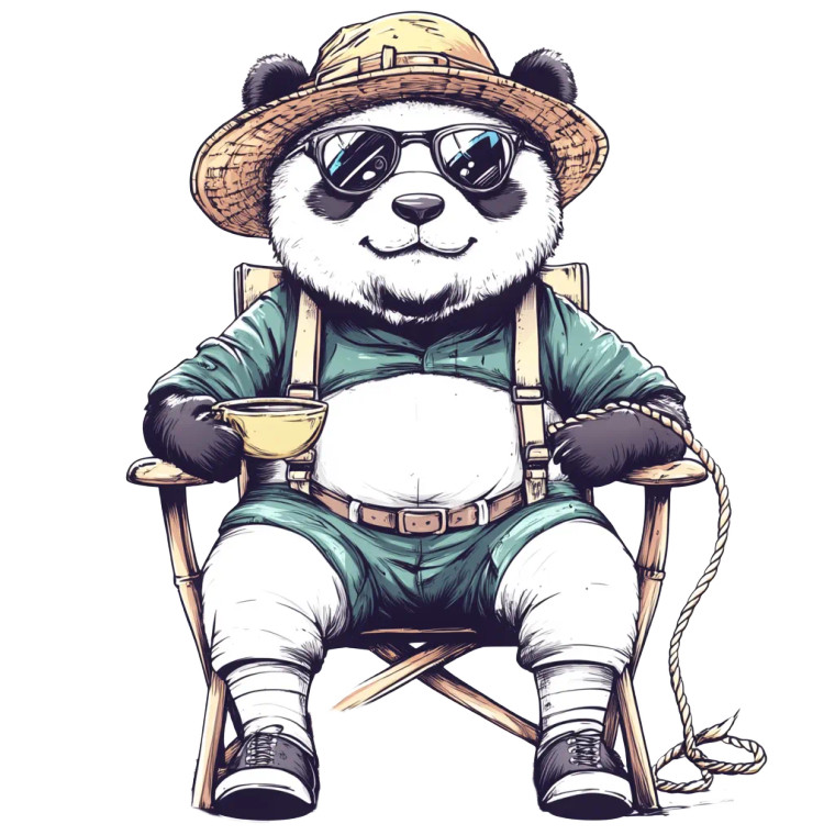 Adventurous Panda Vinyl Car Decal Sticker – Waterproof & UV-Resistant 8"