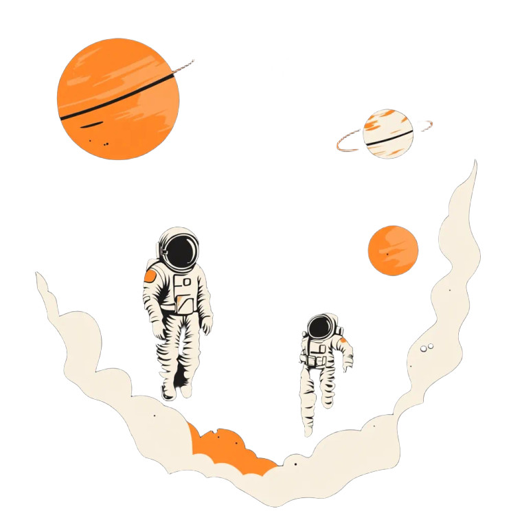 Nebula Astronauts Scene Vinyl Car Decal Sticker – Waterproof & UV-Resistant 8"