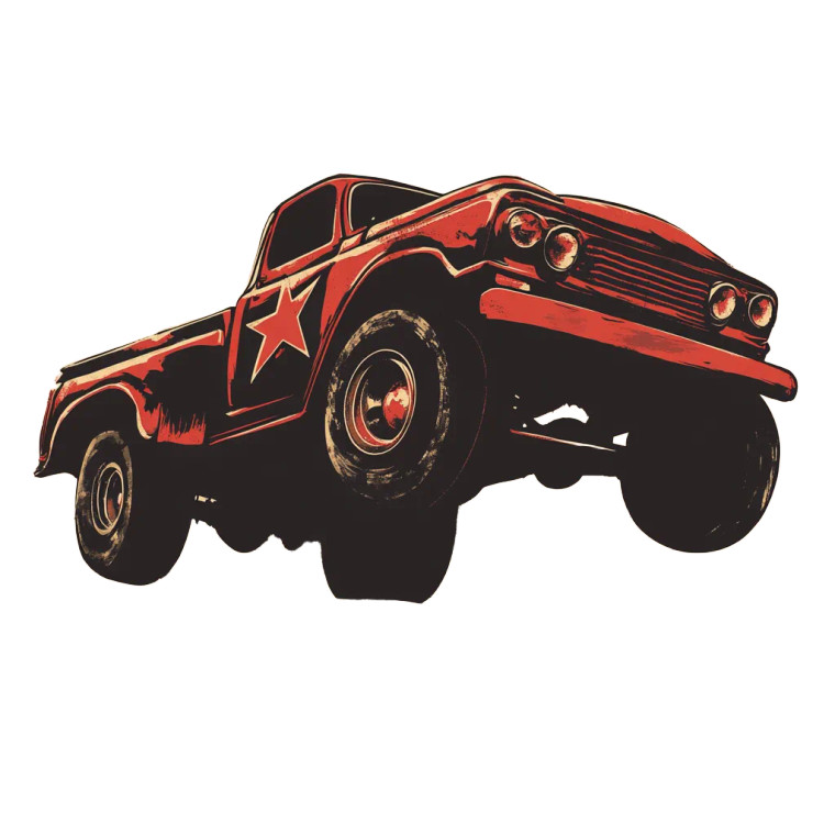 Rock N Roll Truck Vinyl Car Decal Sticker – Waterproof & UV-Resistant 8"