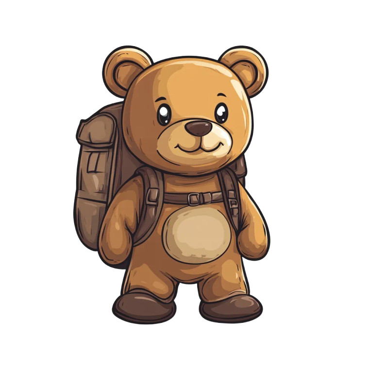 Travel Teddy Bear Vinyl Car Decal Sticker – Waterproof & UV-Resistant 8"