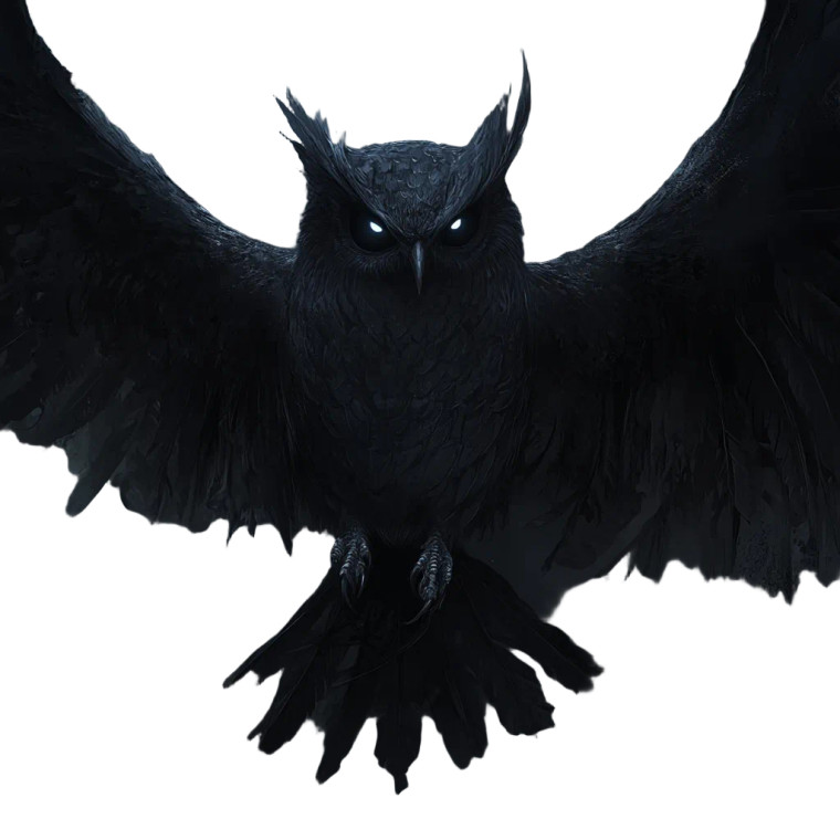 Spectral Owl Creature Vinyl Car Decal Sticker – Waterproof & UV-Resistant 8"