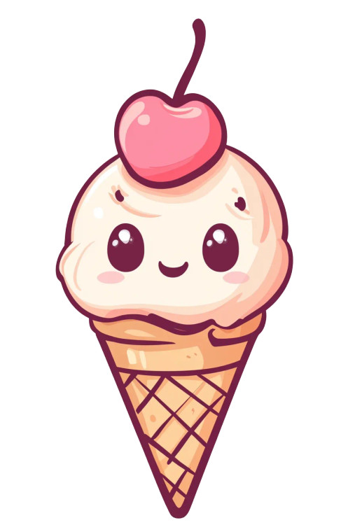Kawaii Ice Cream V13 Vinyl Car Decal Sticker – Waterproof & UV-Resistant 8"