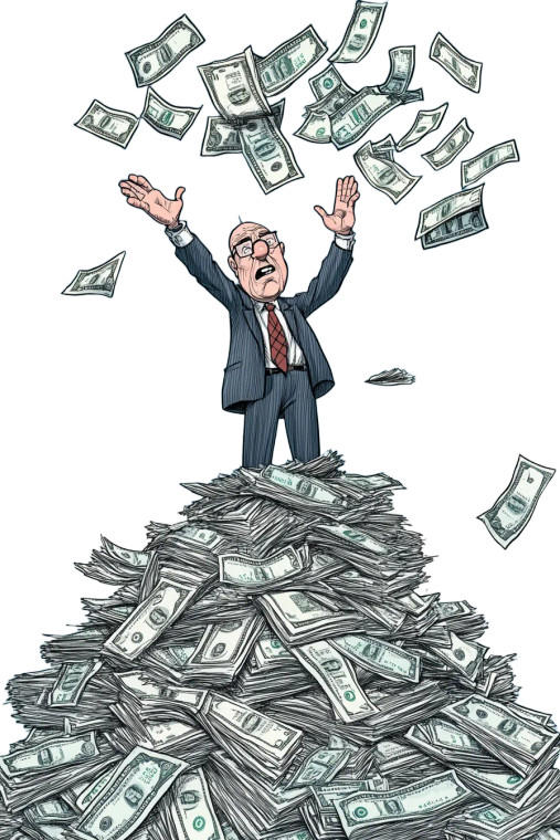 Bald Reporter Money Rain Vinyl Car Decal Sticker – Waterproof & UV-Resistant 8"