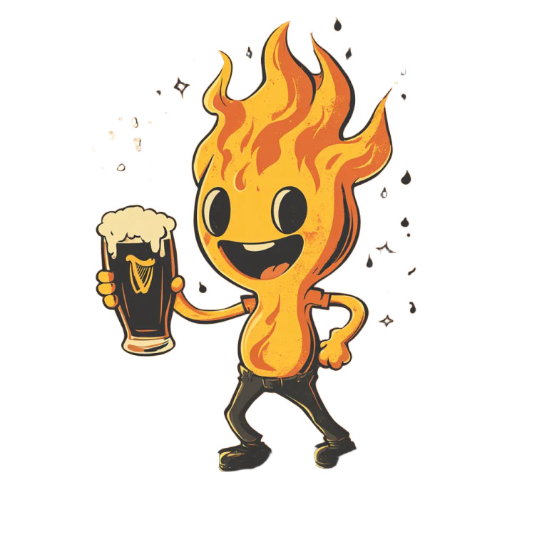 Cheering Cartoon Flame Vinyl Car Decal Sticker – Waterproof & UV-Resistant 8"